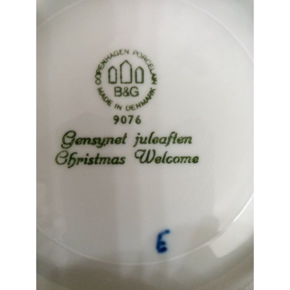Christmas 1976 Jule After Plate Bing&Grondahl Christmas Welcome Copenhagen 9076 - Picture 4 of 6